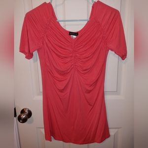VENUS Ruched S/S top. Very soft, lightweight, breathable material. NWOT